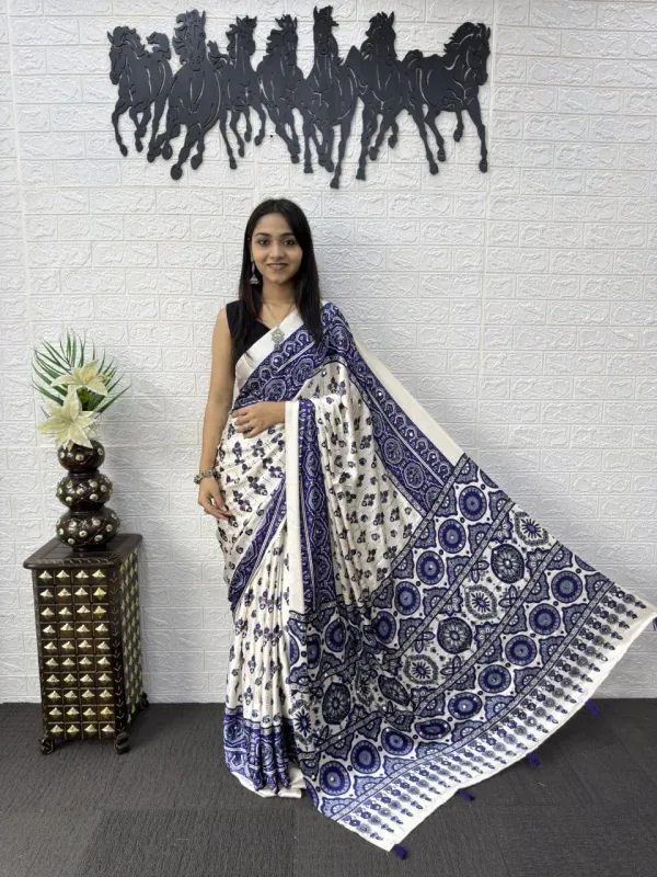 Ajrakh_Real_Mirror_Work_Semi_Gajji_Silk_Soft_And_Smooth_Saree