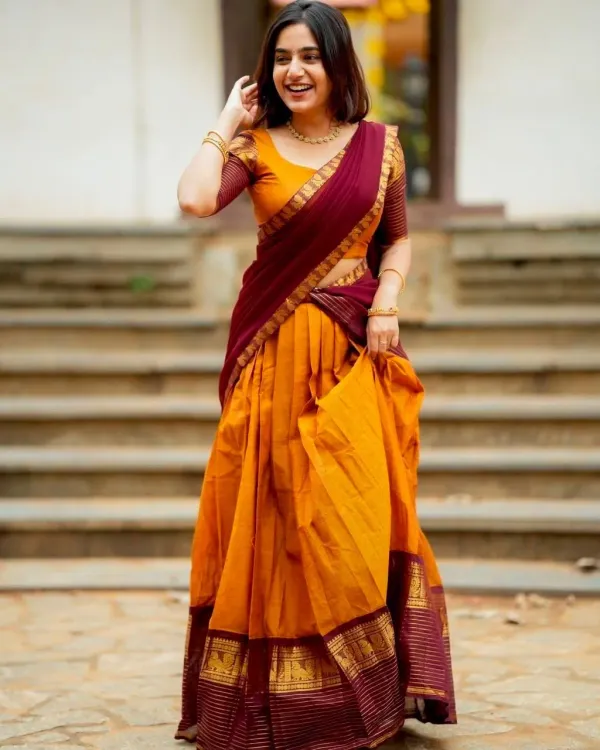 Narayan_Pattu_Lehenga_Is_A_Traditional_South_Indian_Ensemble_Crafted_From_Premium_Silk_Pattu_And_Distinguished_By_Intricate_Royal_Zari_Weaving