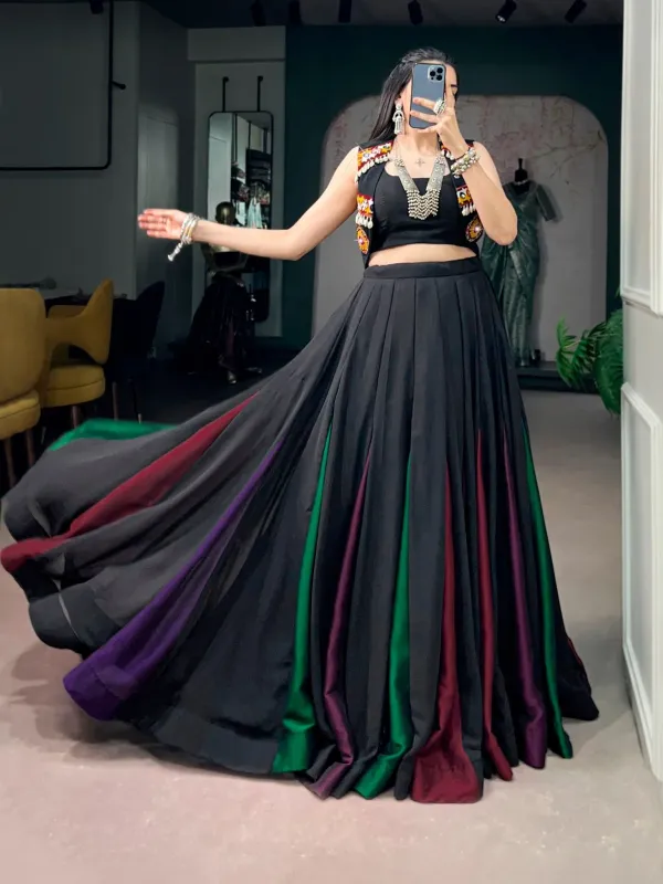 Black_Navratri_Lehenga_Choli_With_Mirror_Work_Jacket