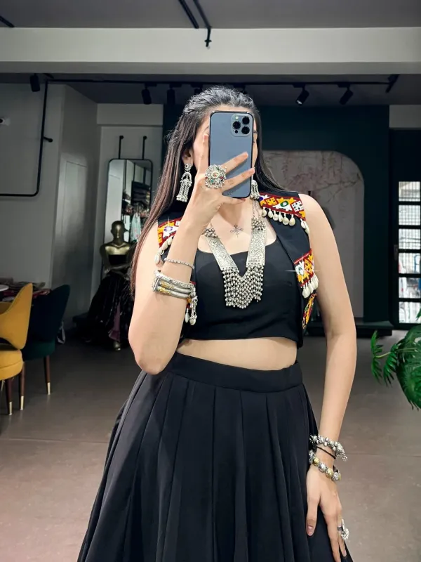 Black_Navratri_Lehenga_Choli_With_Mirror_Work_Jacket