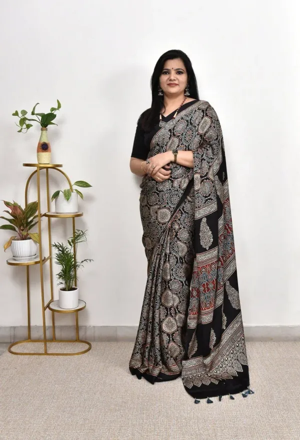 Black_Ajrakh_Printed_Soft_Gaji_Silk
