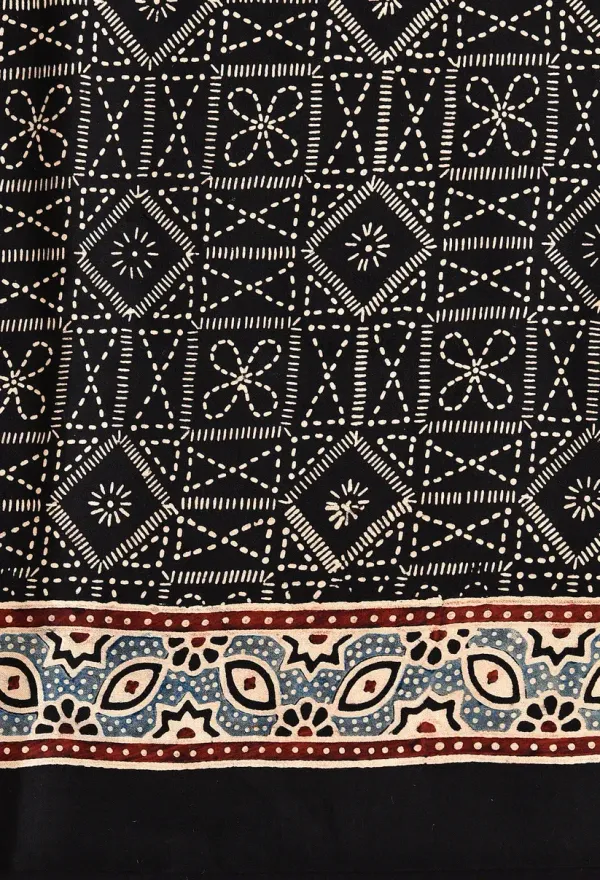 Black_Ajrakh_Printed_Soft_Gaji_Silk