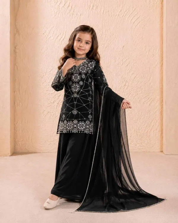 Black_Girls_Wedding_Wear_Top_Palazzo_And_Dupatta_Set_With_Sequence_Work