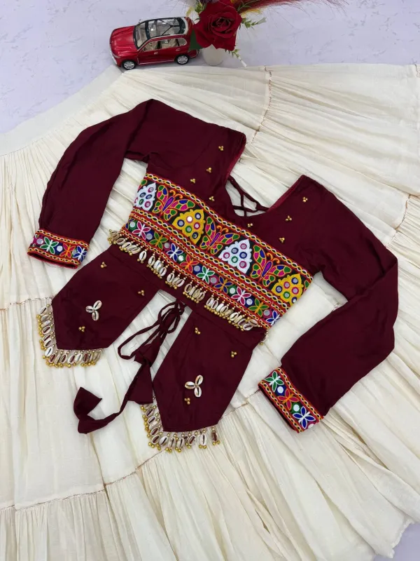 Navratri_Special_Beautiful_Maroon_Hand_Work_Lehenga_Choli_Perfect_For_Navratri_Garba_Weddings_Festivals_And_Traditional_Occasions