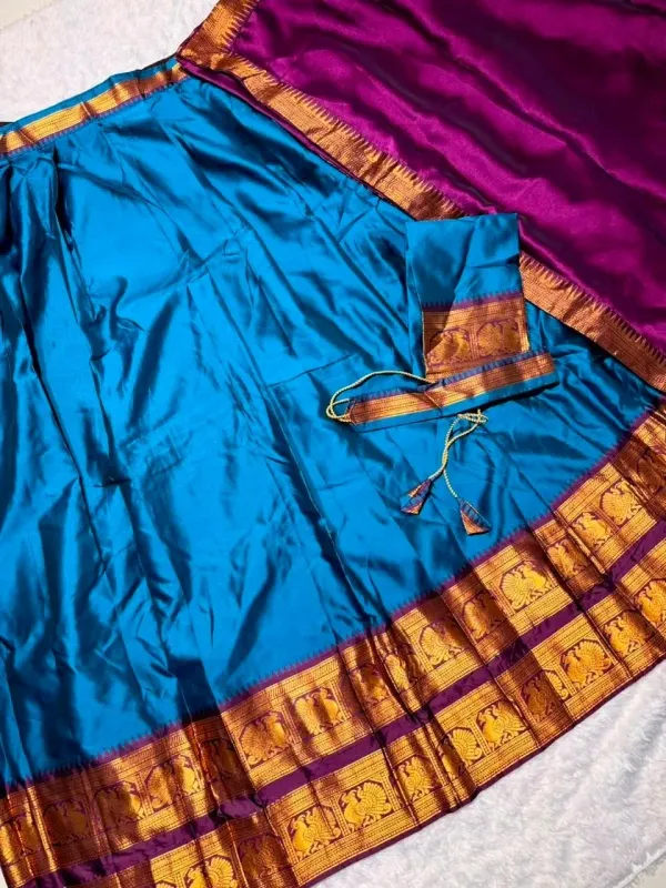 Narayan_Pattu_Lehenga_Is_A_Traditional_South_Indian_Ensemble_Crafted_From_Premium_Silk_Pattu_And_Distinguished_By_Intricate_Royal_Zari_Weaving