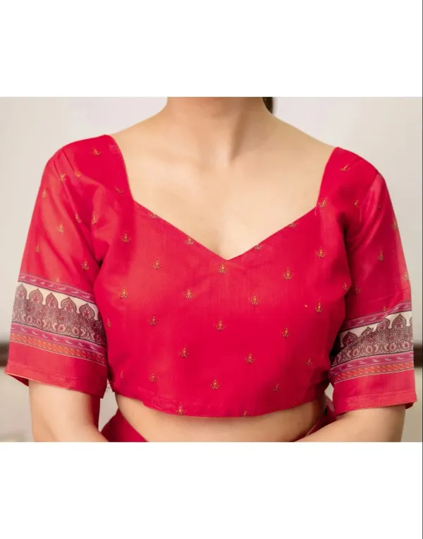 Cream_Linen_Printed_Saree