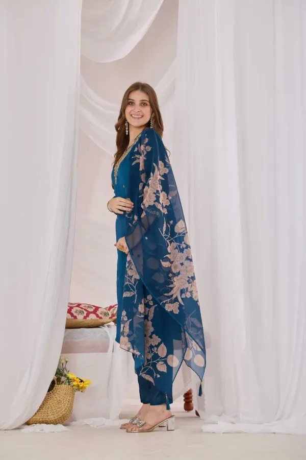 Teal_Blue_Embroidered_Straight_Kurta_Set
