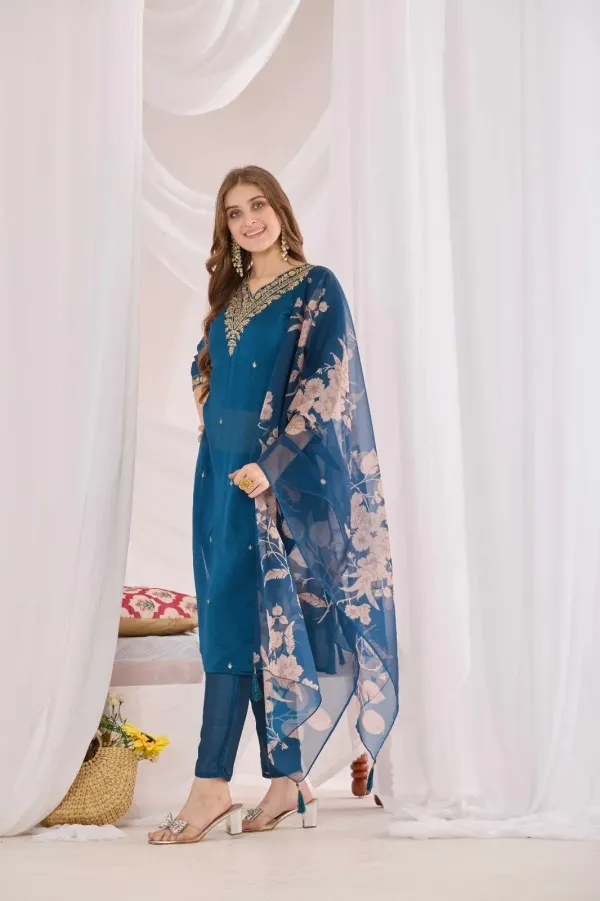 Teal_Blue_Embroidered_Straight_Kurta_Set