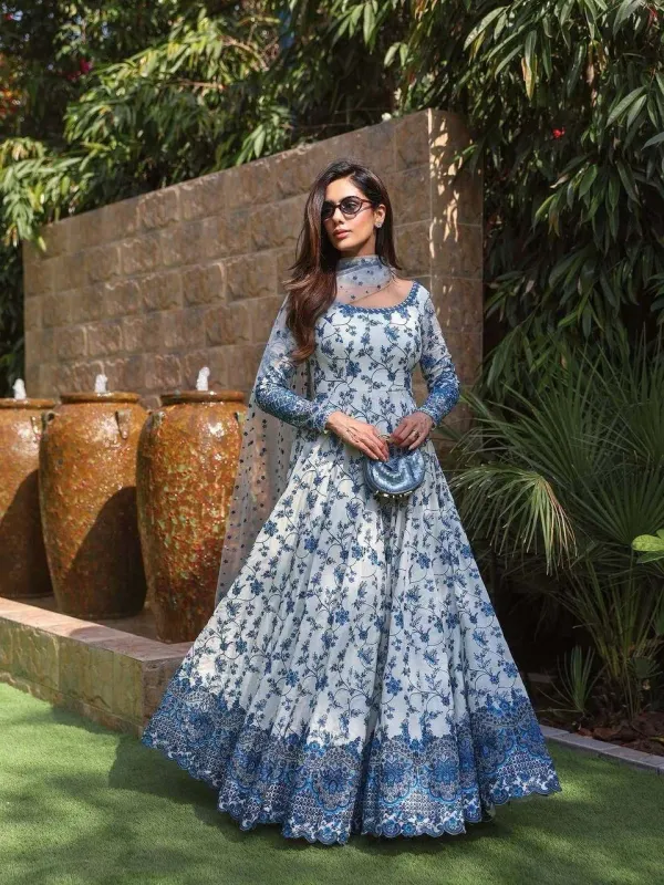 New_Party_Wear_Look_Heavy_Faux_Georgette_Gown_Dupatta_Bottom_Set