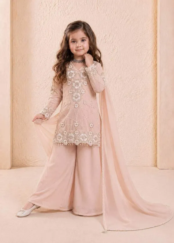 Peach_Girls_Wedding_Wear_Top_Palazzo_And_Dupatta_Set_With_Sequence_Work