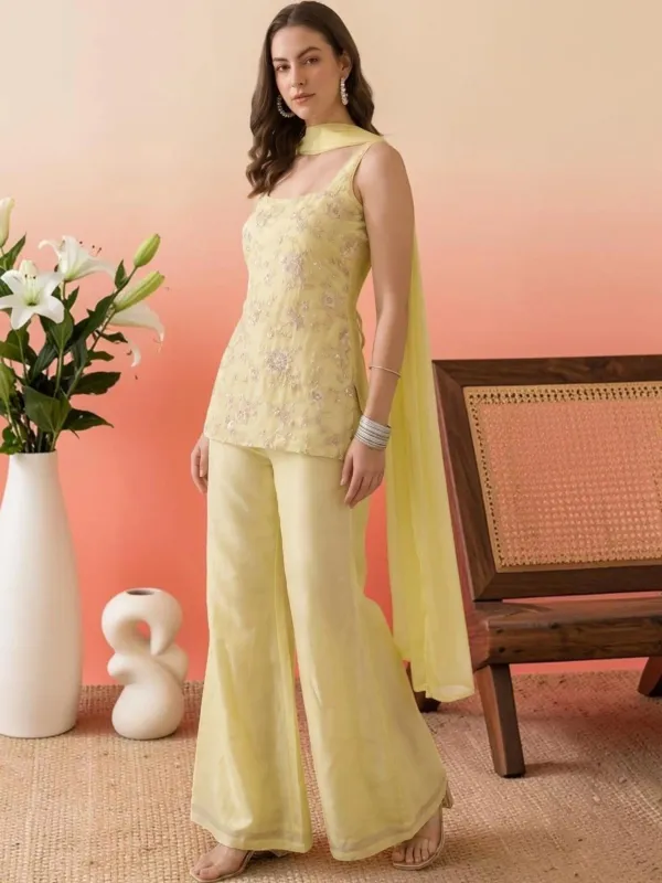 Lemon_Yellow_Embroidered_Sleeveless_Kurti_With_Sharara_Pants_Dupatta_Set_Veronica_Fashion_Hub