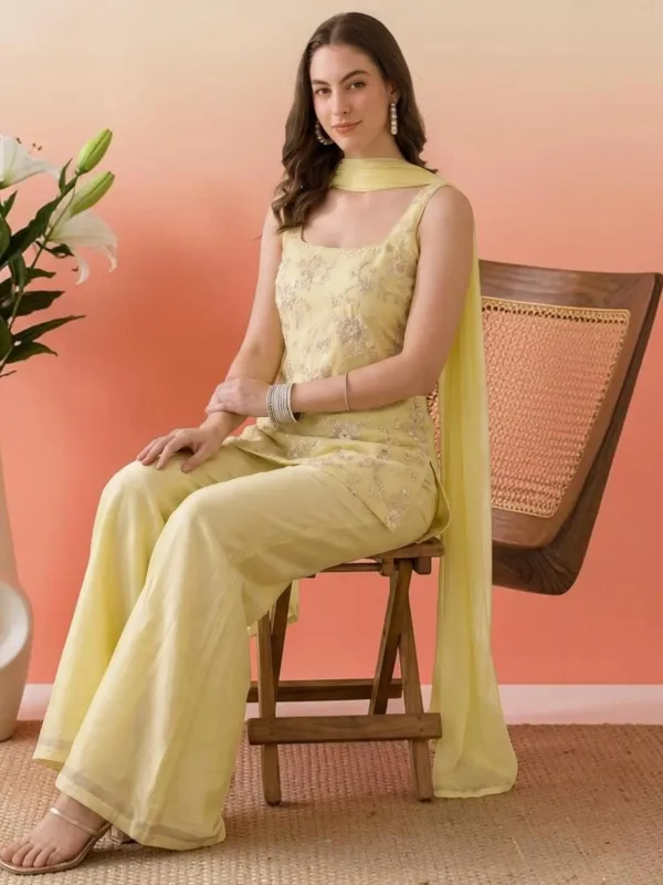 Lemon_Yellow_Embroidered_Sleeveless_Kurti_With_Sharara_Pants_Dupatta_Set_Veronica_Fashion_Hub
