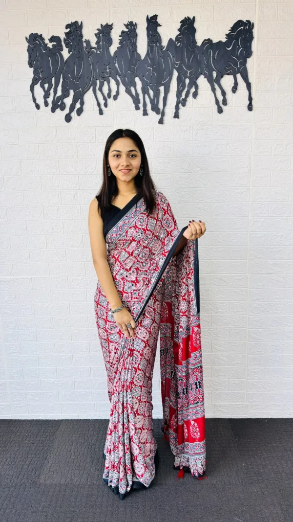 Elegant_Ajarakh_Print_Mirror_Work_Ethnic_Saree_Collection_For_Women