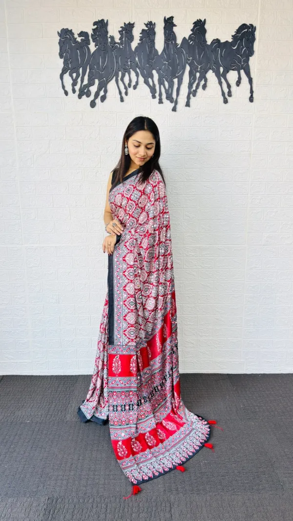 Elegant_Ajarakh_Print_Mirror_Work_Ethnic_Saree_Collection_For_Women