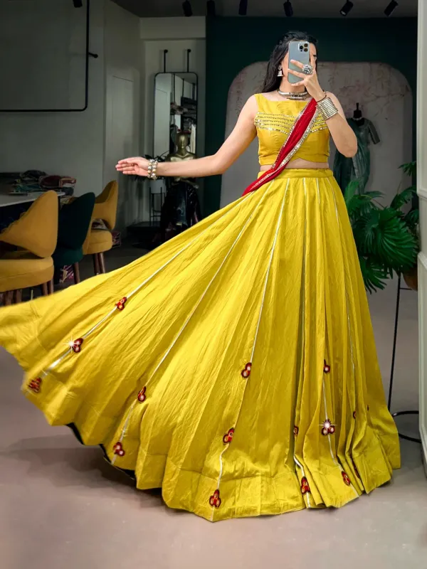 Navratri_Collection_Yellow_Silk_Flared_Navratri_Chaniya_Choli_Set_With_Mirror_Work_Contrast_Red_Bandhani_Dupatta_Veronica_Fashion_Hub