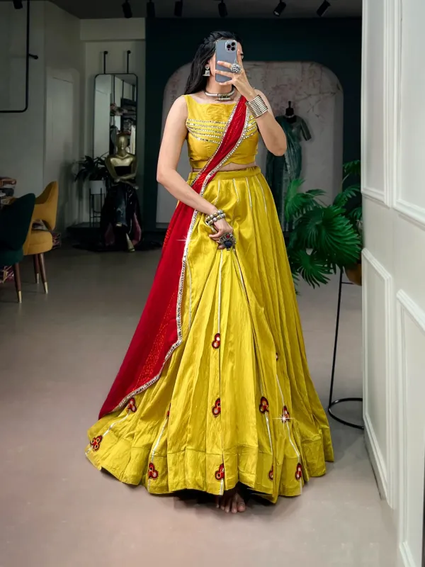 Navratri_Collection_Yellow_Silk_Flared_Navratri_Chaniya_Choli_Set_With_Mirror_Work_Contrast_Red_Bandhani_Dupatta_Veronica_Fashion_Hub