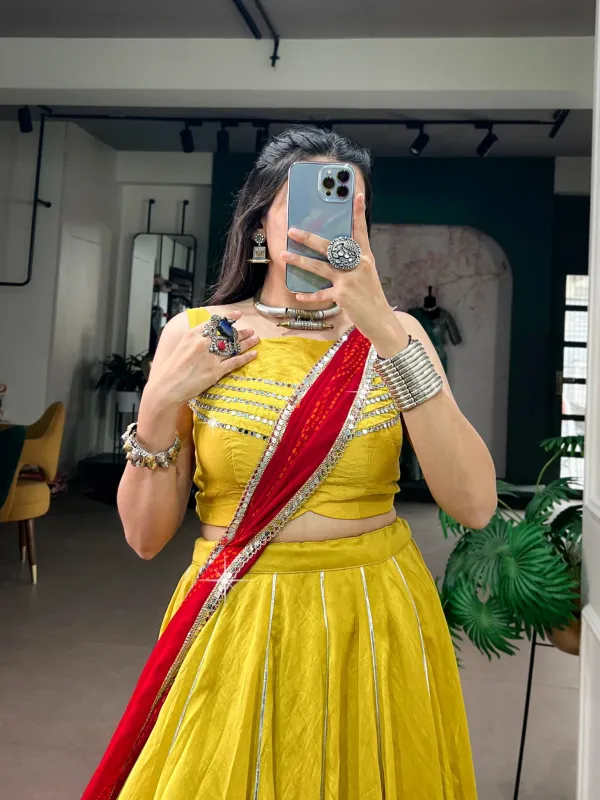 Navratri_Collection_Yellow_Silk_Flared_Navratri_Chaniya_Choli_Set_With_Mirror_Work_Contrast_Red_Bandhani_Dupatta_Veronica_Fashion_Hub