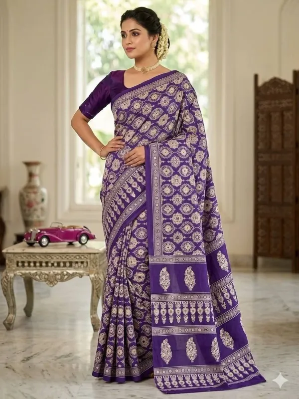 Timeless_Ajarakh_Print_Mirror_Detail_Saree_Design_For_Women