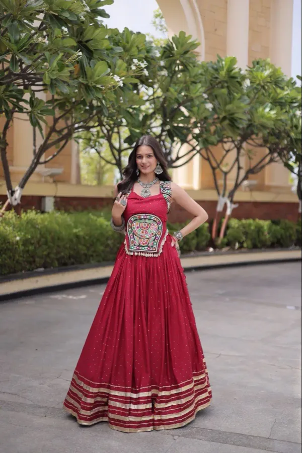 Navratri_Lehenga_Choli_Black_Micro_Cotton_Bandhani_Print_Flared_Lehenga_Choli_Set_With_Gamthi_Mirror_Work_Koti_Veronica_Fashion_Hub