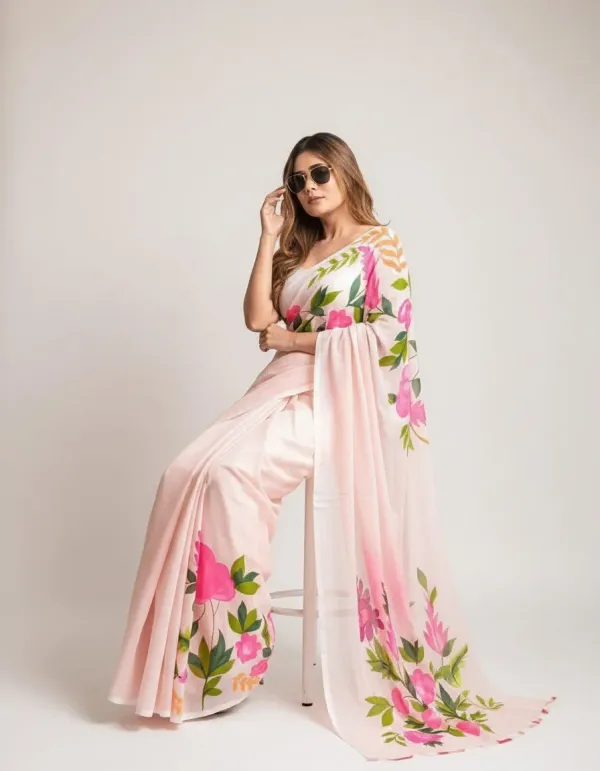Floral_Printed_Pink_Elegant_Linen_Cotton
