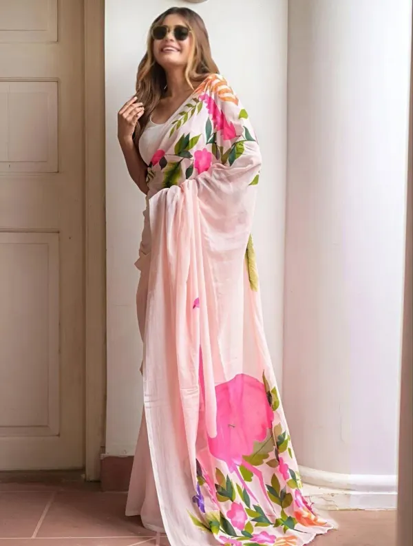 Floral_Printed_Pink_Elegant_Linen_Cotton