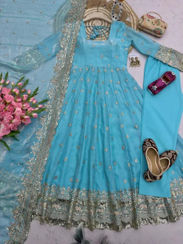 Sky_Blue_Organza_Anarkali_Suit_Set_With_Heavy_Sequin_Embroidery_Elephant_Zari_Border_Dupatta_Veronica_Fashion_Hub