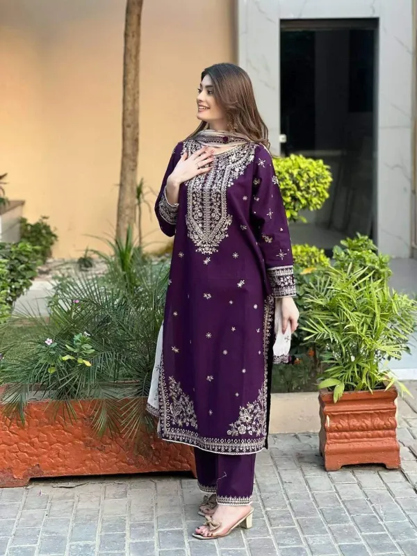 Exclusive_And_Trendy_For_Season_Our_Sequence_Embroidery_Worked_Top_Pant_And_Dupatta