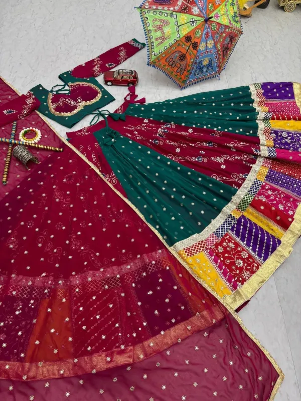 Navratri_Special_Pure_Cotton_Embroidery_Sequence_Work_6_Meter_Flair_Lehenga_Choli_Collection