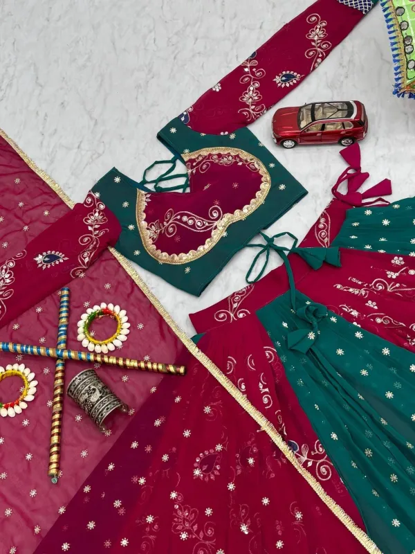 Navratri_Special_Pure_Cotton_Embroidery_Sequence_Work_6_Meter_Flair_Lehenga_Choli_Collection