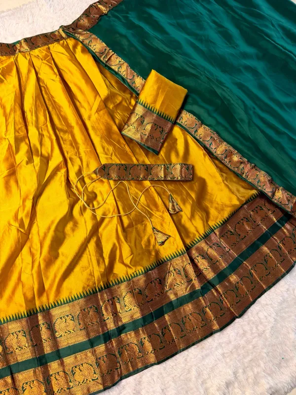 Narayan_Pattu_Lehenga_Is_A_Traditional_South_Indian_Ensemble_Crafted_From_Premium_Silk_Pattu_And_Distinguished_By_Intricate_Royal_Zari_Weaving