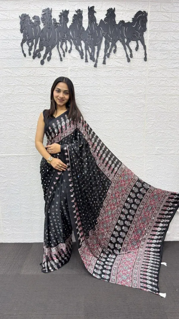 Ajrakh_Real_Mirror_Work_Semi_Gajji_Silk_Soft_And_Smooth_Saree