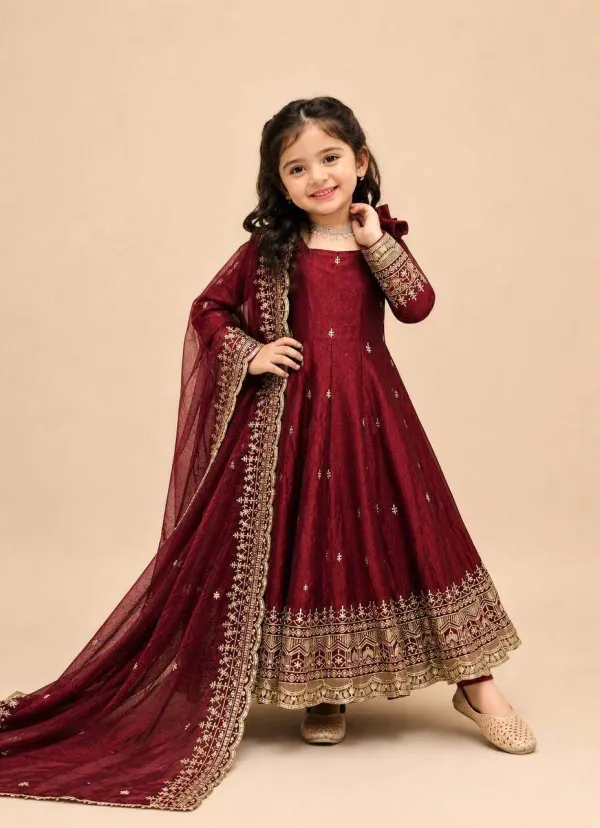 Maroon_Fandy_Silk_Anarkali_Gown_Features_Elegant_Square_Neck_Detailing_And_Intricate_Thread_And_Sequin_Embroidery