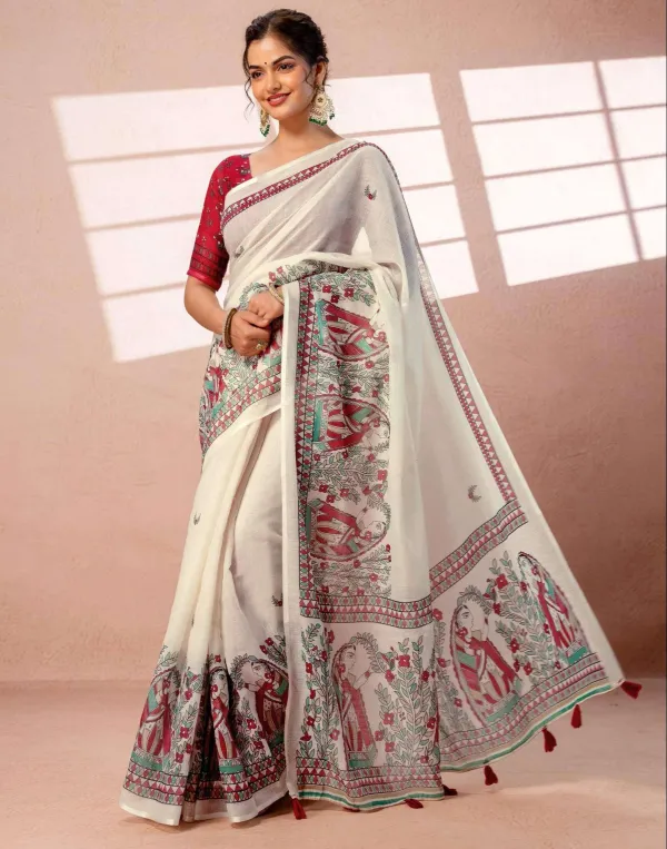 Off_White_Motifs_Linen_Blend_Block_Print_Saree