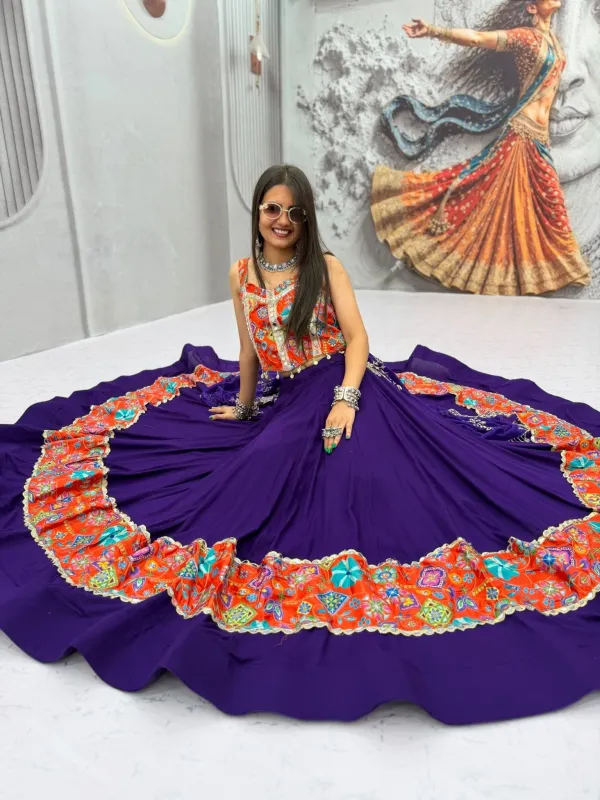 Navratri_Special_Pure_Cotton_Lehenga_Choli_Purple_Navratri_Lehenga_Choli_With_Embroidered_Dupatta_Big_Border