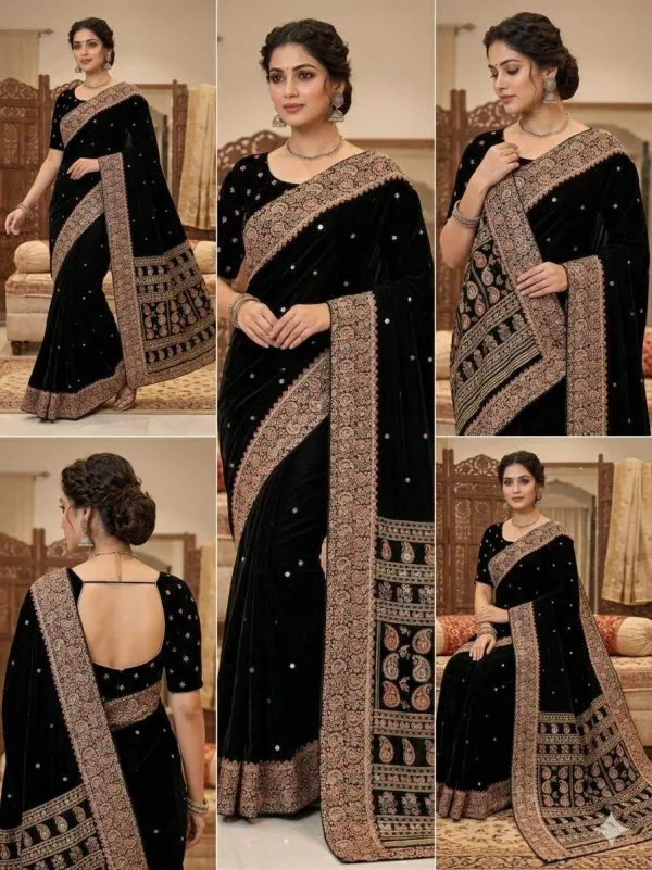 Elegant_Ajarakh_Print_Mirror_Work_Ethnic_Saree_Collection_For_Women