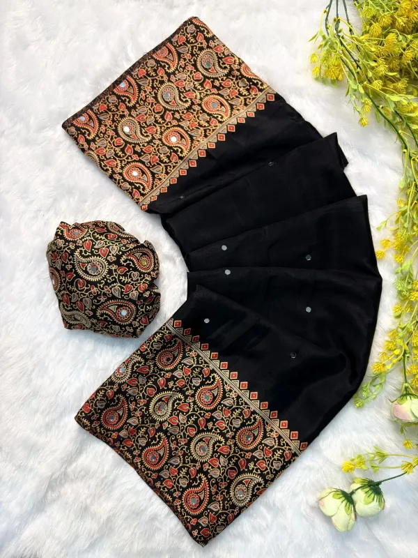 Elegant_Ajarakh_Print_Mirror_Work_Ethnic_Saree_Collection_For_Women