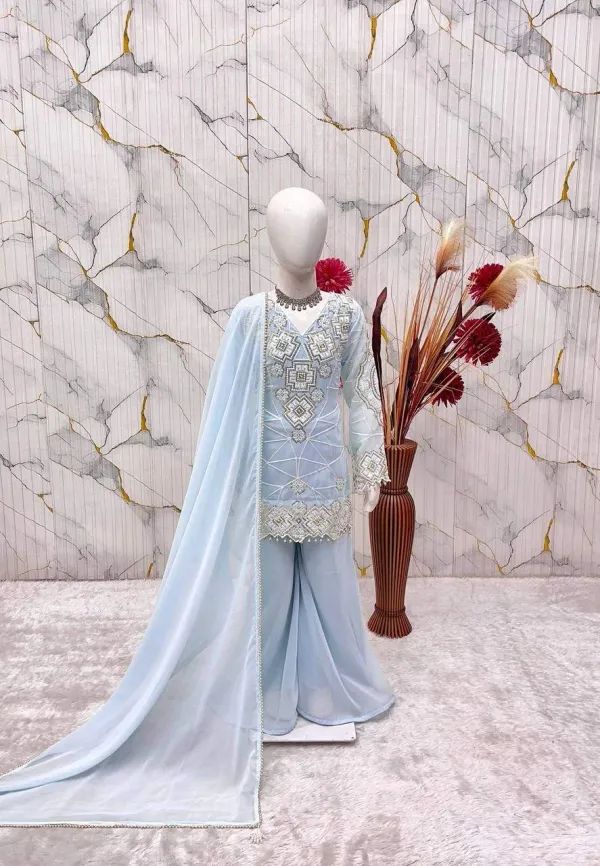 Sky_Blue_Girls_Wedding_Wear_Top_Palazzo_And_Dupatta_Set_With_Sequence_Work