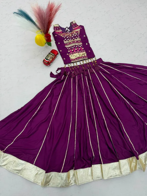 Navratri_Special_Mother_Daughter_Wine_Cotton_Mirror_Hand_Work_Lehenga_Choli