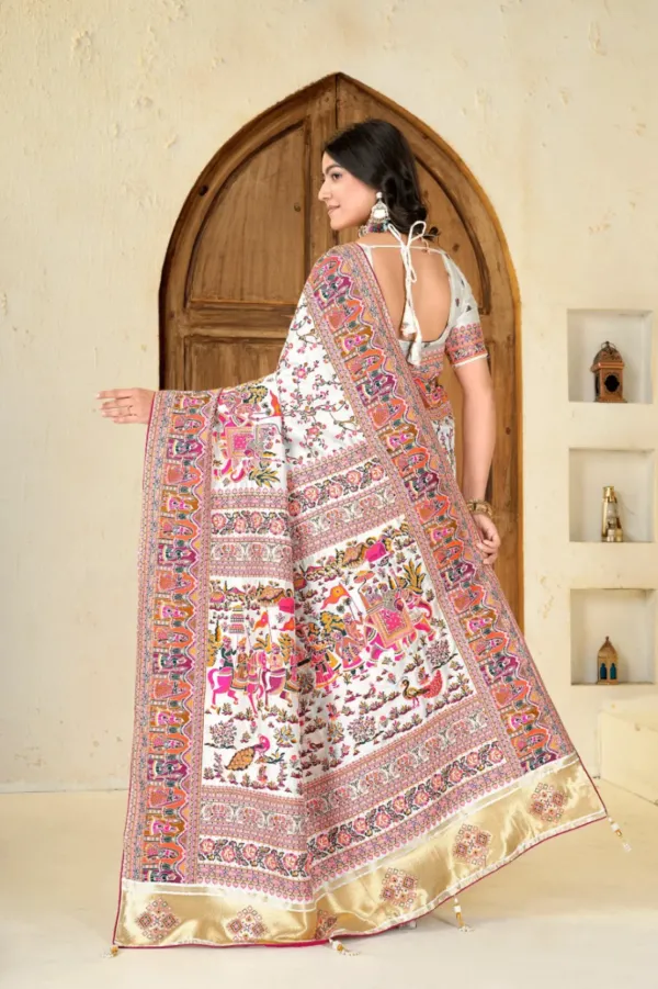 Premium_Saree_Kalamkari_Paithani_Style_Printed_Saree_With_Zari_Border_Veronica_Fashin_Hub
