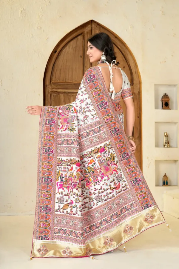 Premium_Saree_Kalamkari_Paithani_Style_Printed_Saree_With_Zari_Border_Veronica_Fashin_Hub