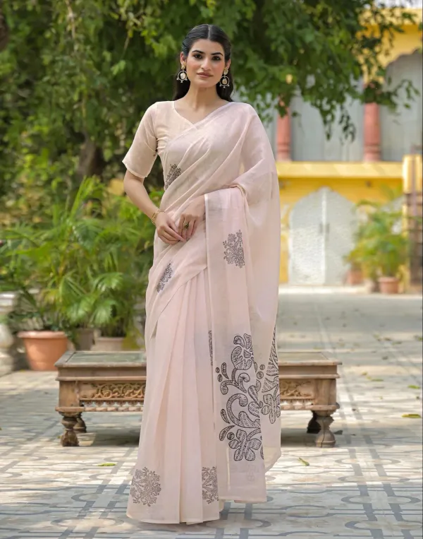 Beige_Linen_Printed_Saree