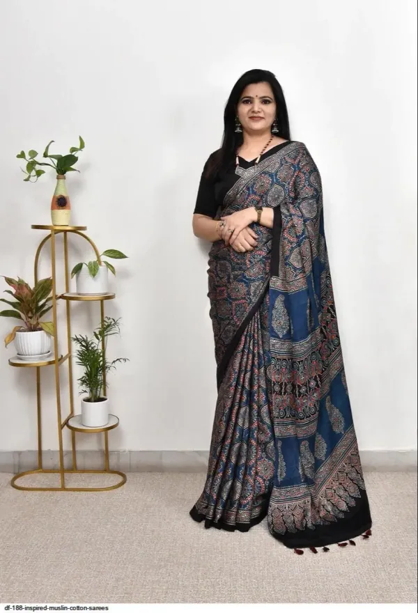 Blue_Ajrakh_Printed_Soft_Gaji_Silk