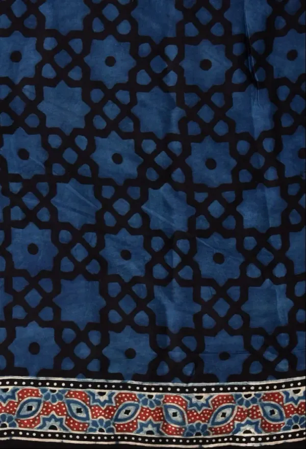 Blue_Ajrakh_Printed_Soft_Gaji_Silk