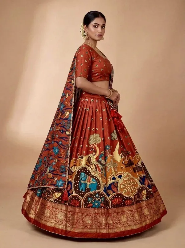 Red_Color_Zari_Weaving_Work_Kanchipuram_Women_Lehenga_Choli