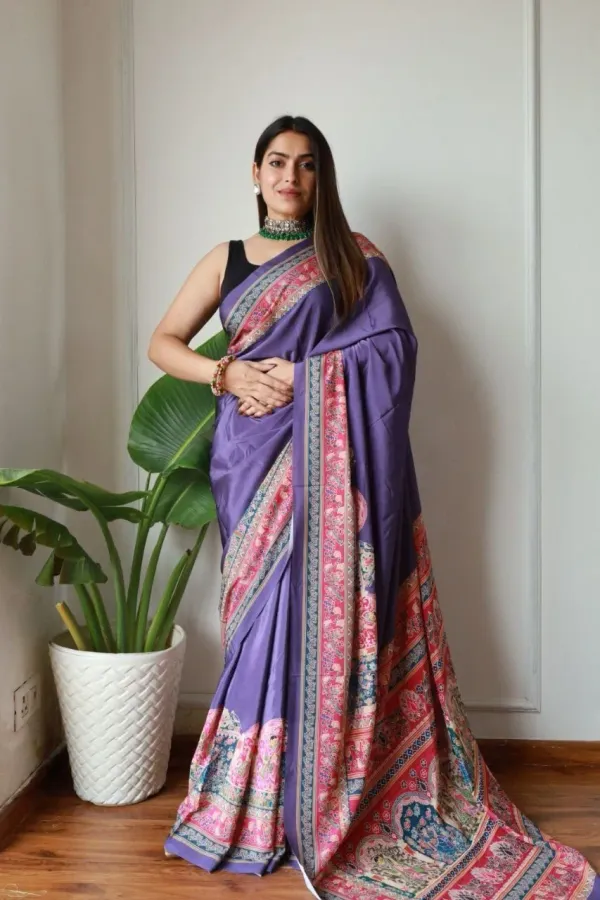 Purple_New_Madhubani_Satin_Saree_Collection_With_Blouses_Piece_For_Women