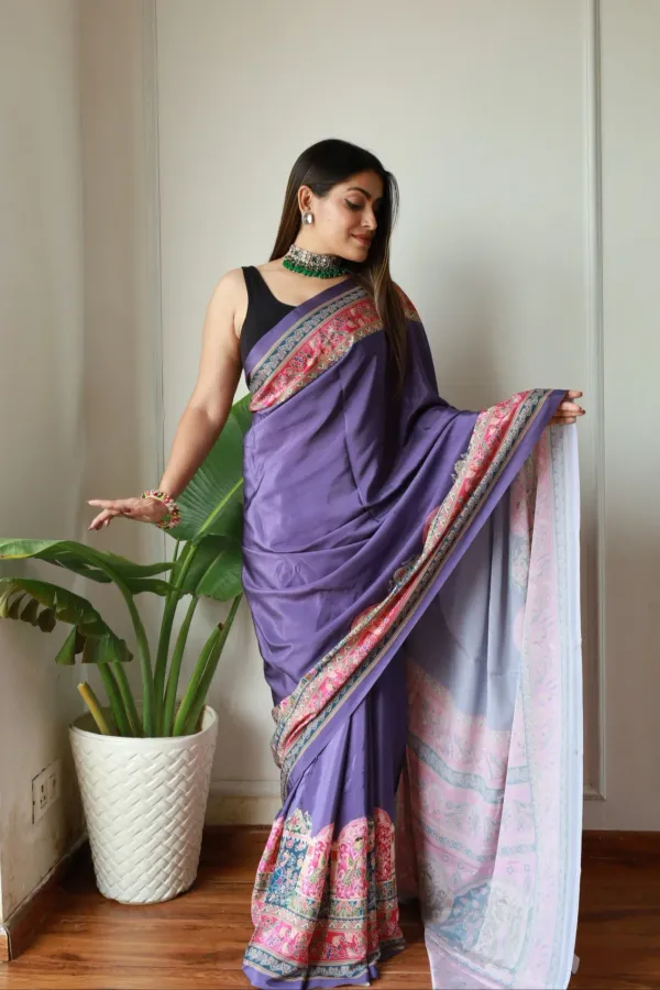Purple_New_Madhubani_Satin_Saree_Collection_With_Blouses_Piece_For_Women