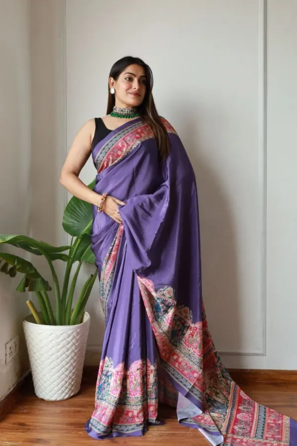 Purple_New_Madhubani_Satin_Saree_Collection_With_Blouses_Piece_For_Women