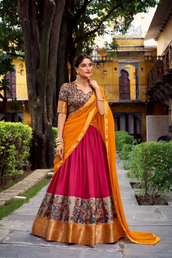 Pink_Elegant_Aastha_Silk_Printed_Lehenga_Choli_Set_With_Zari_Weaving_And_Georgette_Dupatta