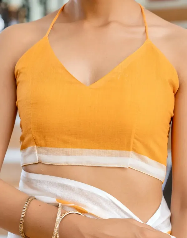 Off_White_Linen_Yellow_Floral_Printed_Saree