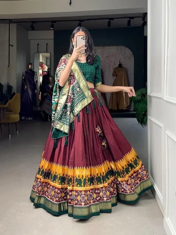Cultural_Ajarakh_Print_Decorative_Lahenga_Choli_For_Women